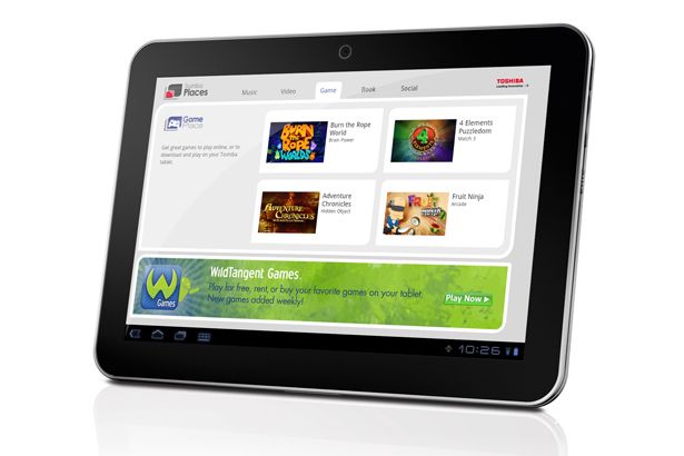 Кровати Toshiba с магазином игр WildTangent для Android на планшете AT200